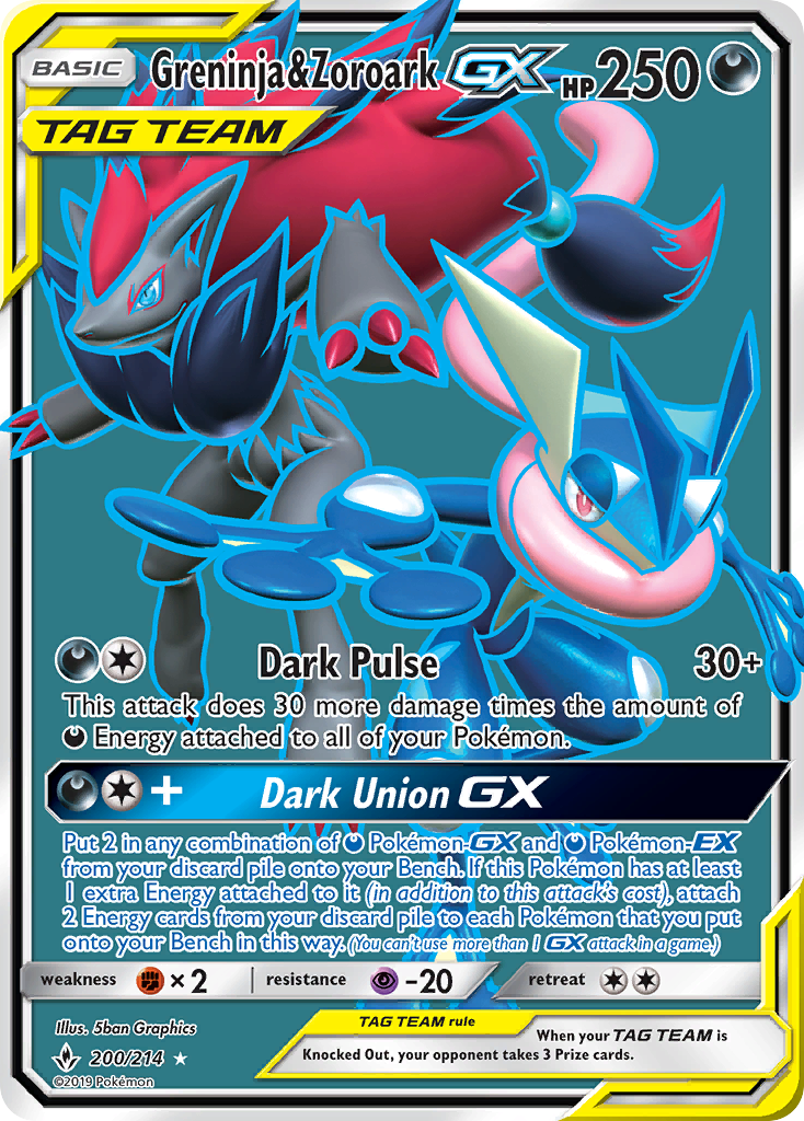 Greninja & Zoroark GX (200/214) [Sun & Moon: Unbroken Bonds] | Red Riot Games CA