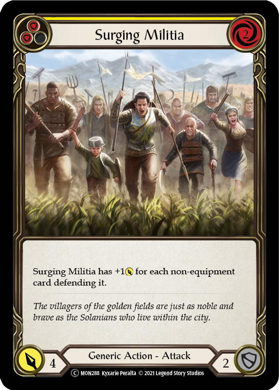 Surging Militia (Yellow) [U-MON288] (Monarch Unlimited)  Unlimited Normal | Red Riot Games CA