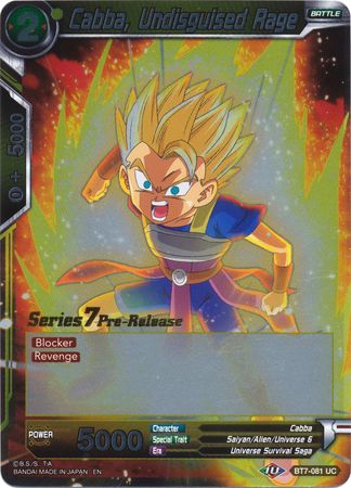 Cabba, Undisguised Rage (BT7-081_PR) [Assault of the Saiyans Prerelease Promos] | Red Riot Games CA