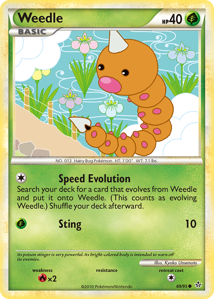 Weedle (69/95) [HeartGold & SoulSilver: Unleashed] | Red Riot Games CA