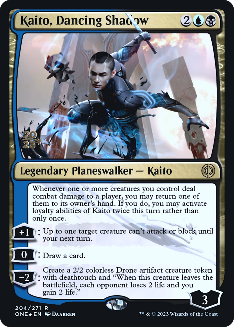 Kaito, Dancing Shadow [Phyrexia: All Will Be One Prerelease Promos] | Red Riot Games CA