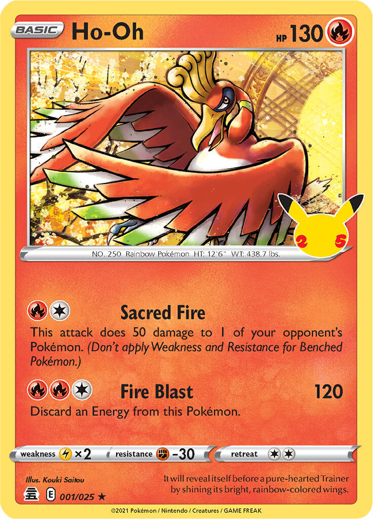 Ho-oh (001/025) [Celebrations: 25th Anniversary] | Red Riot Games CA