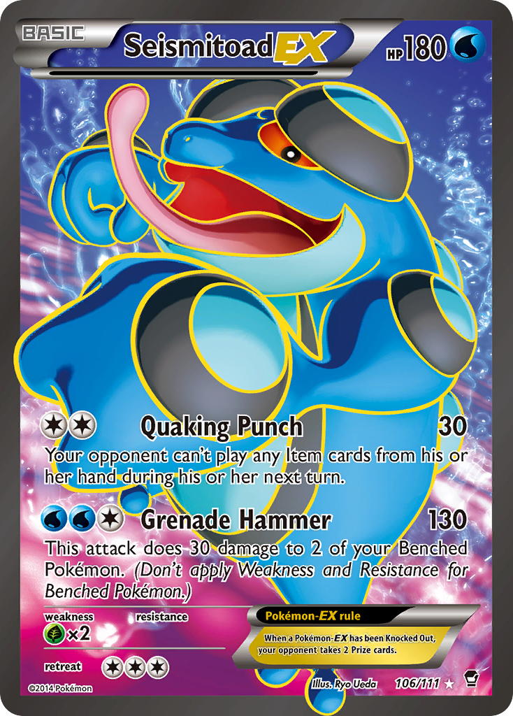 Seismitoad EX (106/111) [XY: Furious Fists] | Red Riot Games CA