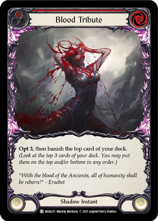 Blood Tribute (Red) [MON215-RF] (Monarch)  1st Edition Rainbow Foil | Red Riot Games CA