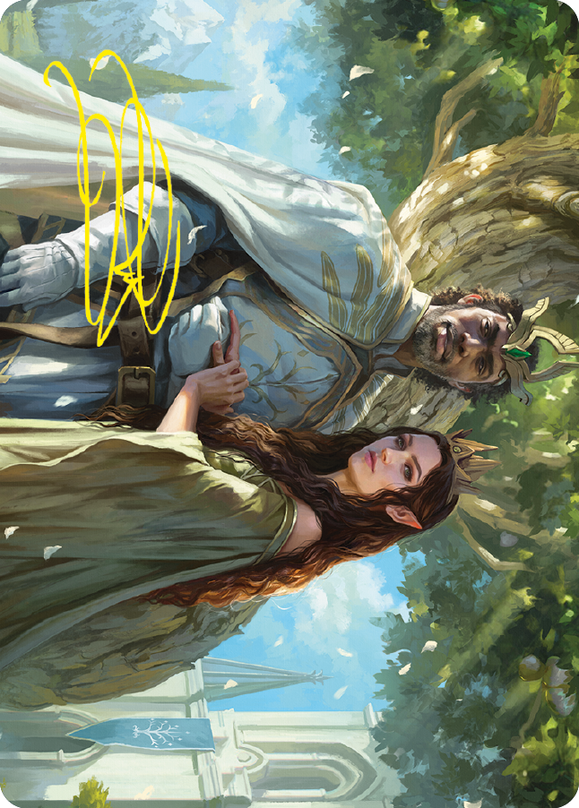 Aragorn and Arwen, Wed Art Card (Gold-Stamped Signature) [The Lord of the Rings: Tales of Middle-earth Art Series] | Red Riot Games CA