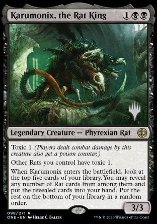 Karumonix, the Rat King (Promo Pack) [Phyrexia: All Will Be One Promos] | Red Riot Games CA