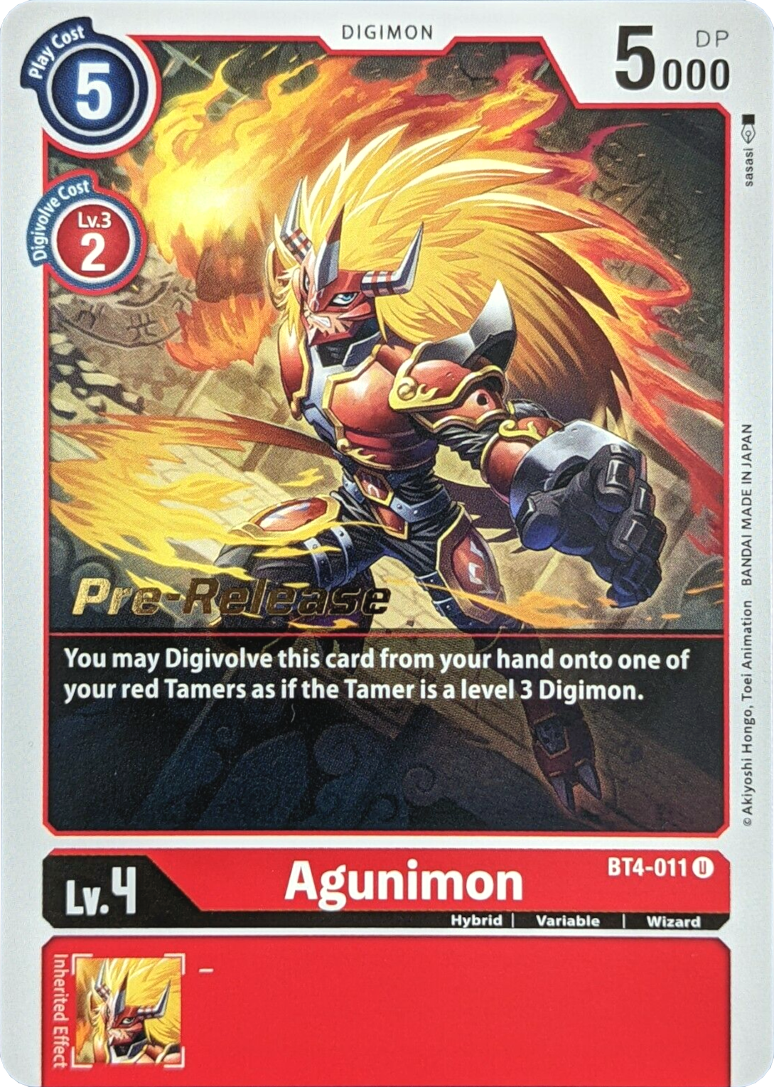 Agunimon [BT4-011] [Great Legend Pre-Release Promos] | Red Riot Games CA