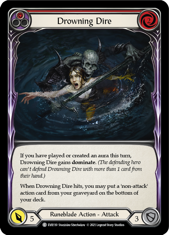 Drowning Dire (Red) [EVR110] (Everfest)  1st Edition Rainbow Foil | Red Riot Games CA
