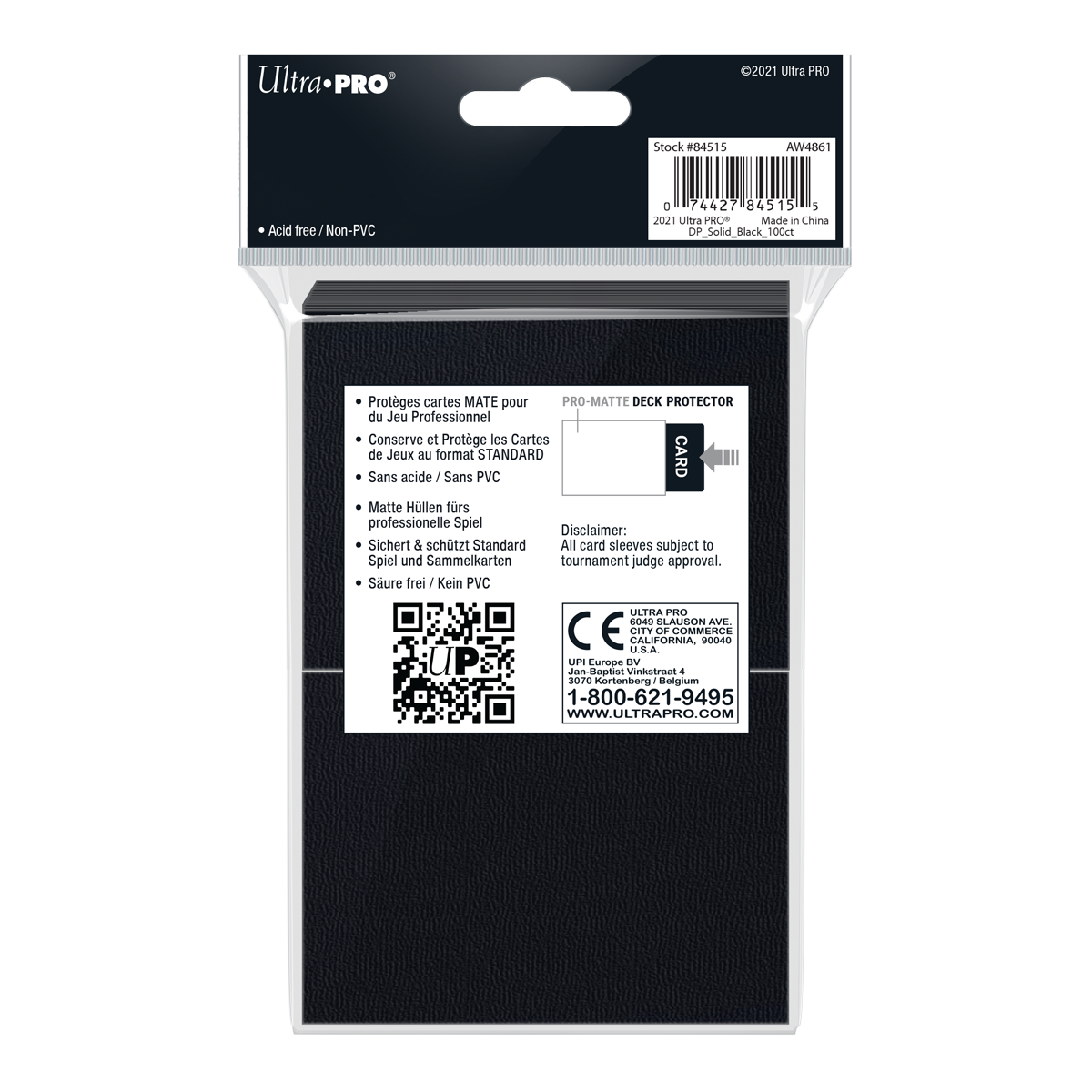 Ultra PRO: Standard 100ct Sleeves - PRO-Matte (Black)