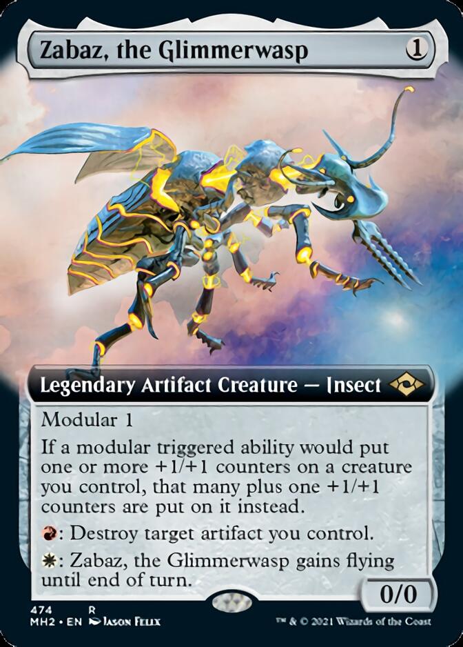 Zabaz, the Glimmerwasp (Extended Art) [Modern Horizons 2] | Red Riot Games CA