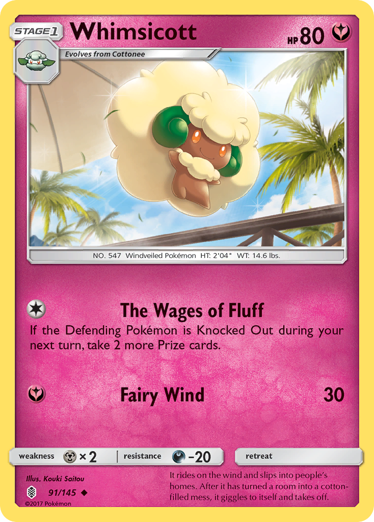 Whimsicott (91/145) [Sun & Moon: Guardians Rising] | Red Riot Games CA