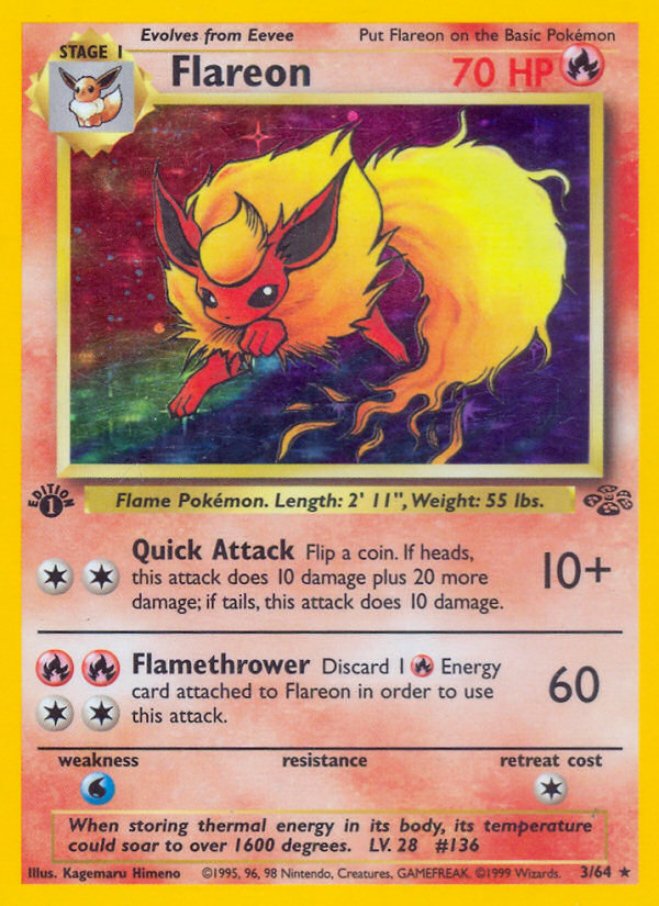 Flareon (3/64) [Jungle 1st Edition] | Red Riot Games CA