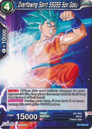 Overflowing Spirit SSGSS Son Goku (BT1-032) [Galactic Battle] | Red Riot Games CA