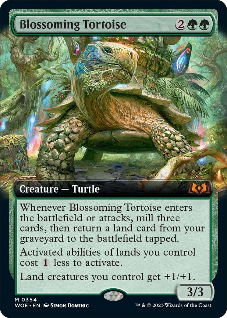 Blossoming Tortoise (Extended Art) [Wilds of Eldraine] | Red Riot Games CA