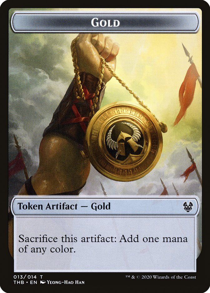 Satyr // Gold Double-Sided Token [Theros Beyond Death Tokens] | Red Riot Games CA
