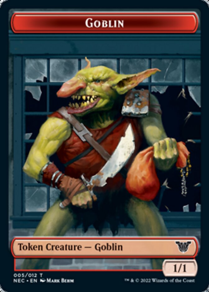 Smoke Blessing // Goblin Double-Sided Token [Kamigawa: Neon Dynasty Commander Tokens] | Red Riot Games CA