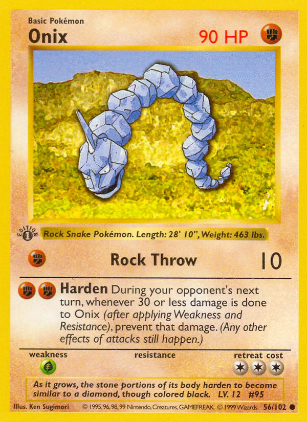 Onix (56/102) (Shadowless) [Base Set 1st Edition] | Red Riot Games CA
