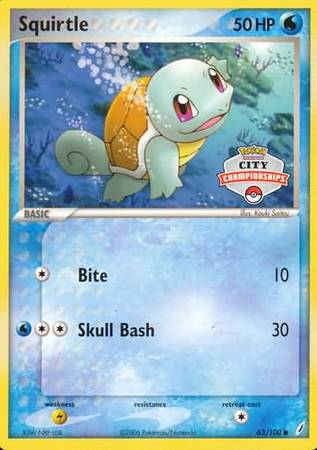 Squirtle (63/100) (City Championship Promo) [EX: Crystal Guardians] | Red Riot Games CA