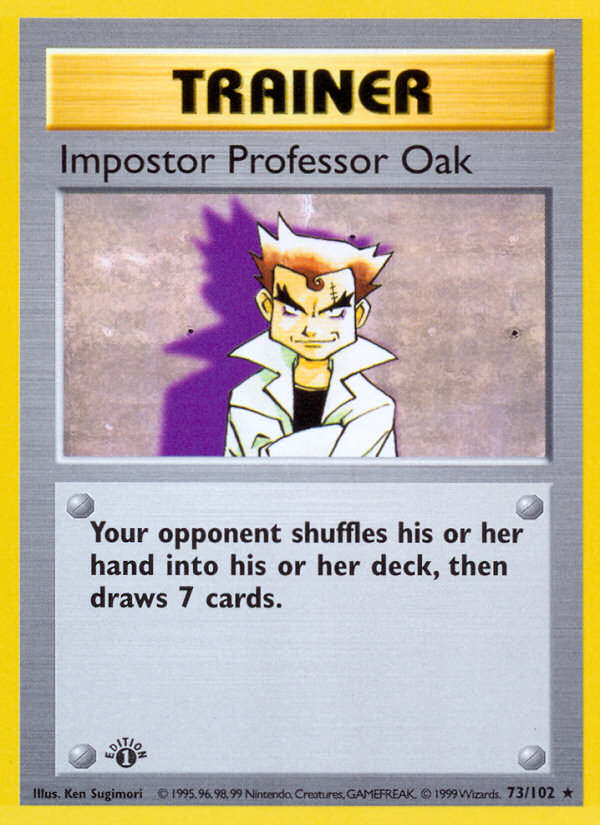 Impostor Professor Oak (73/102) (Shadowless) [Base Set 1st Edition] | Red Riot Games CA