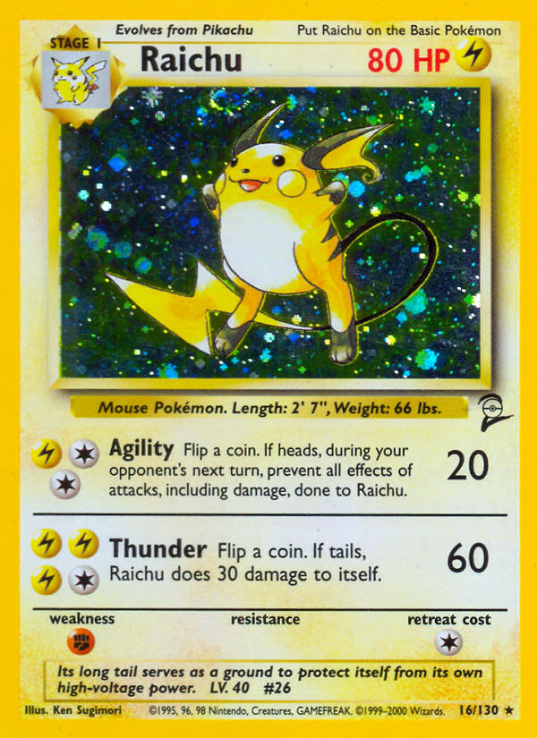 Raichu (16/130) [Base Set 2] | Red Riot Games CA