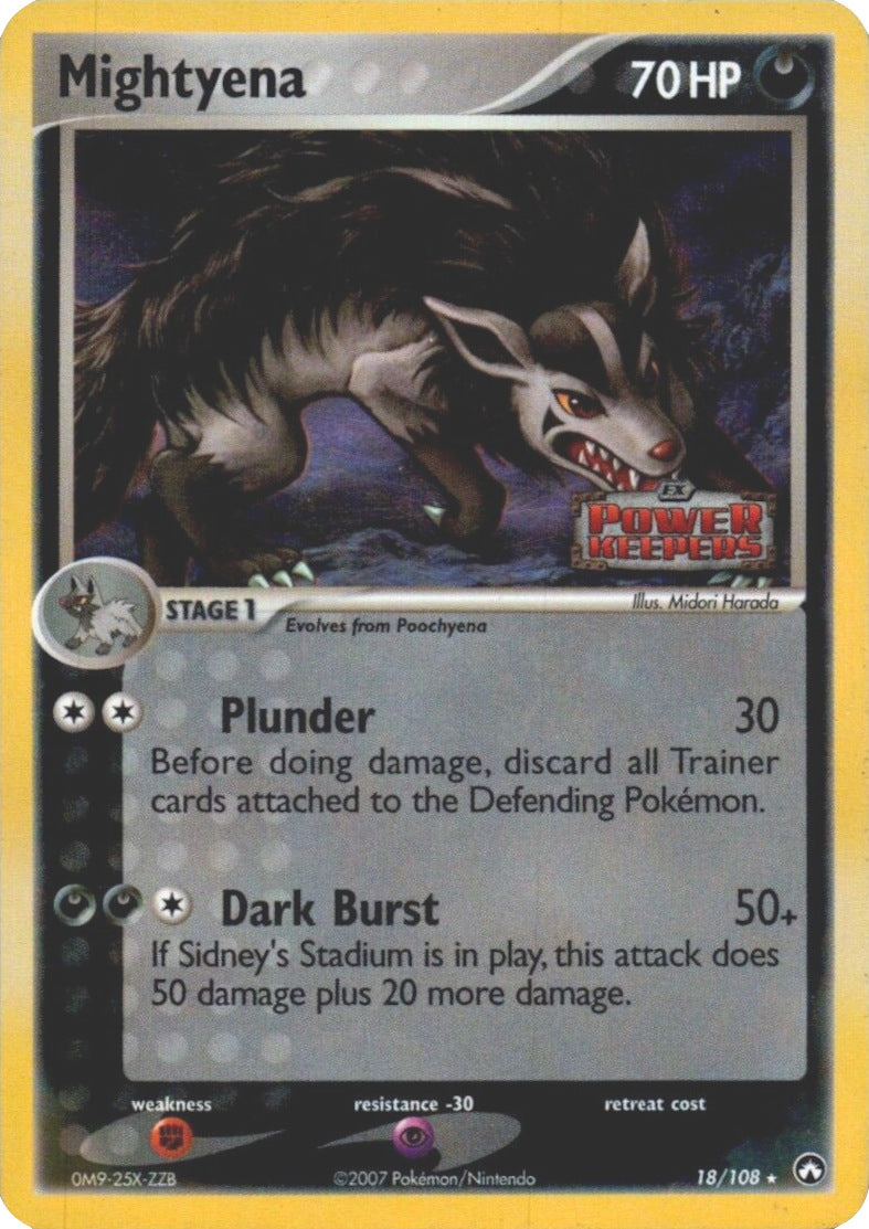 Mightyena (18/108) (Stamped) [EX: Power Keepers] | Red Riot Games CA