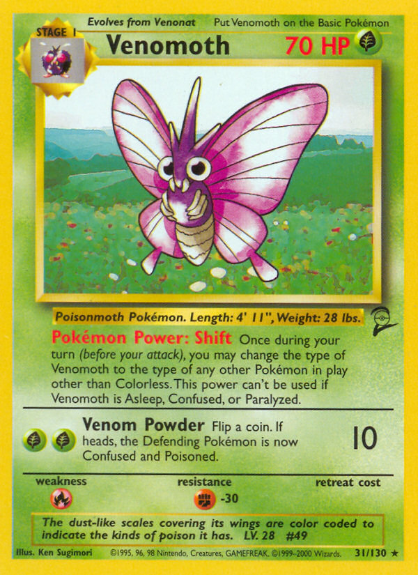 Venomoth (31/130) [Base Set 2] | Red Riot Games CA