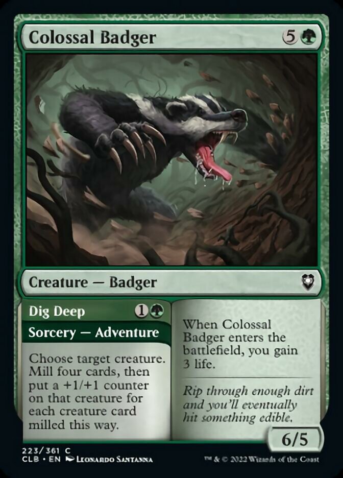 Colossal Badger // Dig Deep [Commander Legends: Battle for Baldur's Gate] | Red Riot Games CA