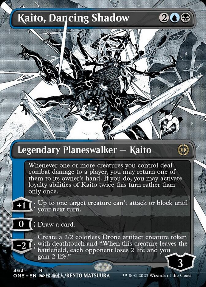 Kaito, Dancing Shadow (Borderless Manga Step-and-Compleat Foil) [Phyrexia: All Will Be One] | Red Riot Games CA