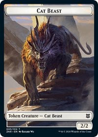 Cat Beast // Construct Double-Sided Token [Zendikar Rising Tokens] | Red Riot Games CA