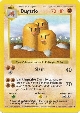 Dugtrio (19/102) [Base Set Shadowless Unlimited] | Red Riot Games CA