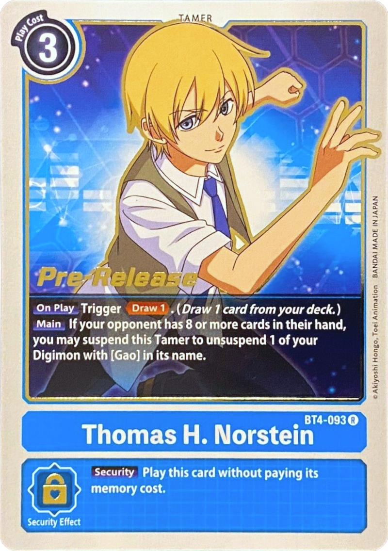 Thomas H. Norstein [BT4-093] [Great Legend Pre-Release Promos] | Red Riot Games CA