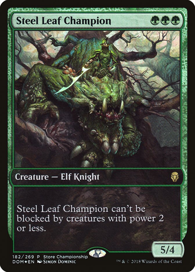 Steel Leaf Champion (Store Championship) (Full Art) [Dominaria Promos] | Red Riot Games CA