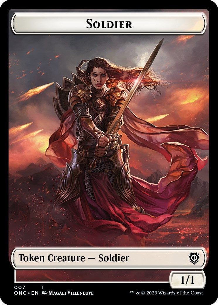 Soldier (007) // Angel Double-Sided Token [Phyrexia: All Will Be One Commander Tokens] | Red Riot Games CA