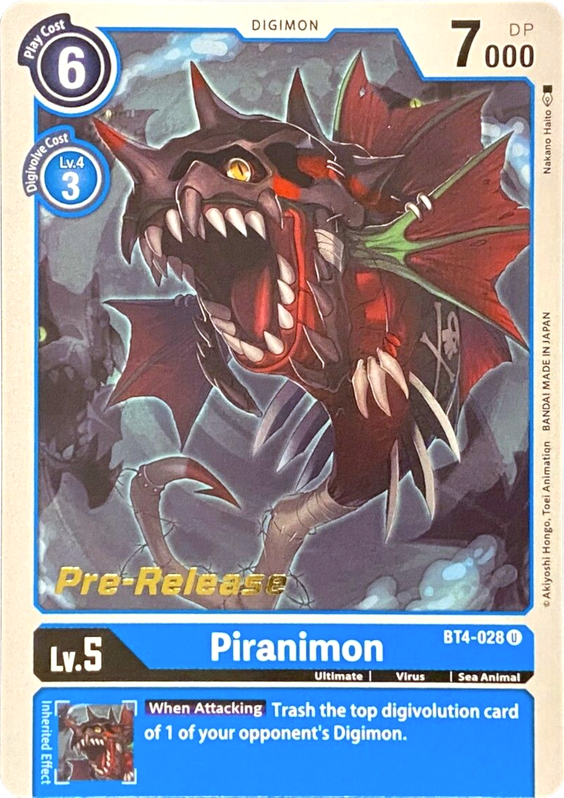 Piranimon [BT4-028] [Great Legend Pre-Release Promos] | Red Riot Games CA