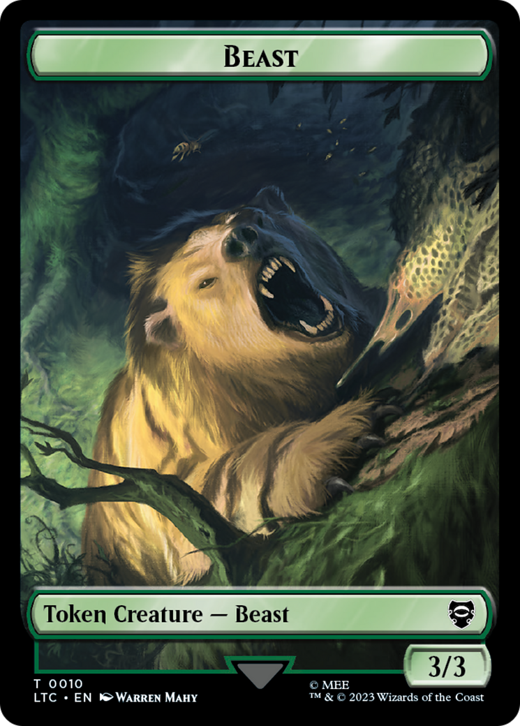 Beast // Treefolk Double Sided Token [The Lord of the Rings: Tales of Middle-Earth Commander Tokens] | Red Riot Games CA