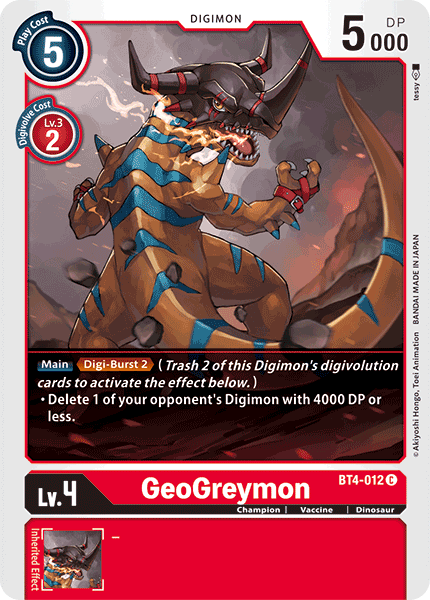 GeoGreymon [BT4-012] [Great Legend] | Red Riot Games CA