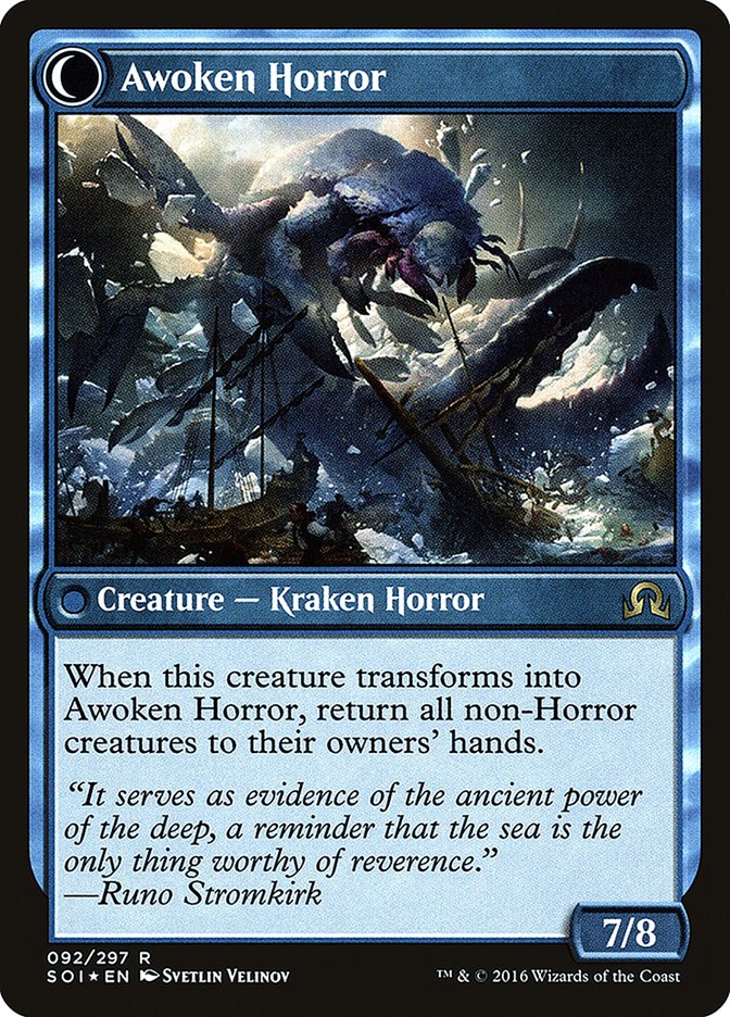 Thing in the Ice // Awoken Horror [Shadows over Innistrad Prerelease Promos] | Red Riot Games CA