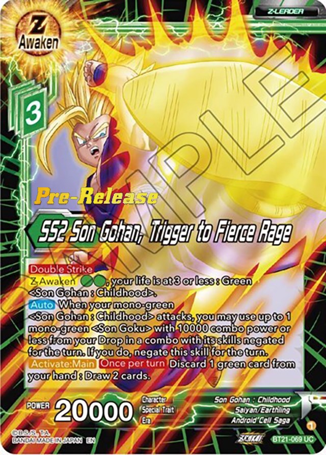 SS2 Son Gohan, Trigger to Fierce Rage (BT21-069) [Wild Resurgence Pre-Release Cards] | Red Riot Games CA