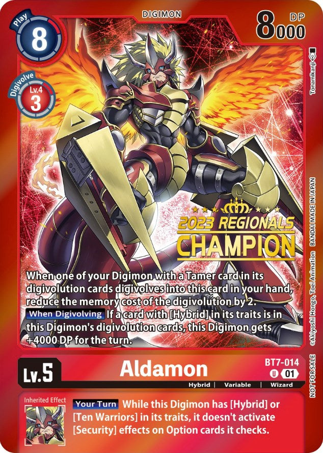 Aldamon [BT7-014] (2023 Regionals Champion) [Next Adventure Promos] | Red Riot Games CA