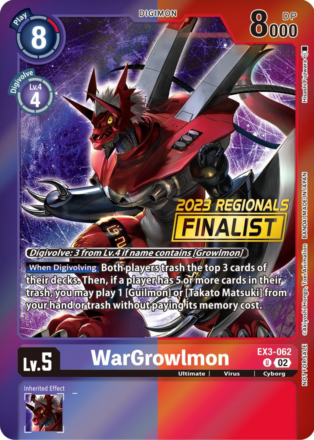 WarGrowlmon [EX3-062] (2023 Regionals Finalist) [Draconic Roar Promos] | Red Riot Games CA