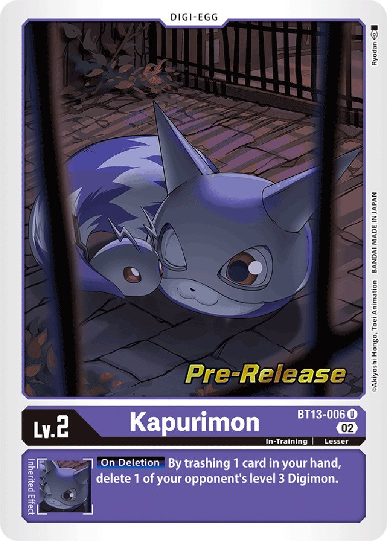 Kapurimon [BT13-006] [Versus Royal Knight Booster Pre-Release Cards] | Red Riot Games CA