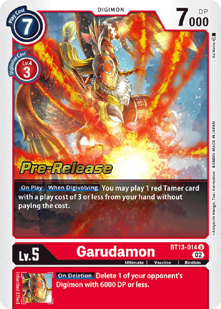 Garudamon [BT13-014] [Versus Royal Knight Booster Pre-Release Cards] | Red Riot Games CA