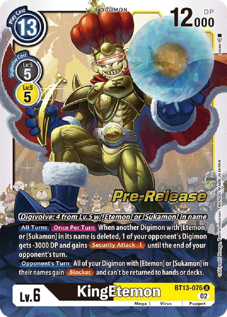 KingEtemon [BT13-076] [Versus Royal Knight Booster Pre-Release Cards] | Red Riot Games CA