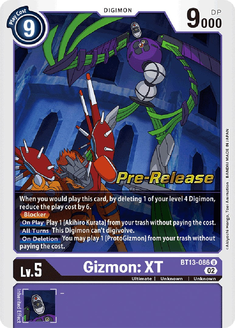 Gizmon: XT [BT13-086] [Versus Royal Knight Booster Pre-Release Cards] | Red Riot Games CA