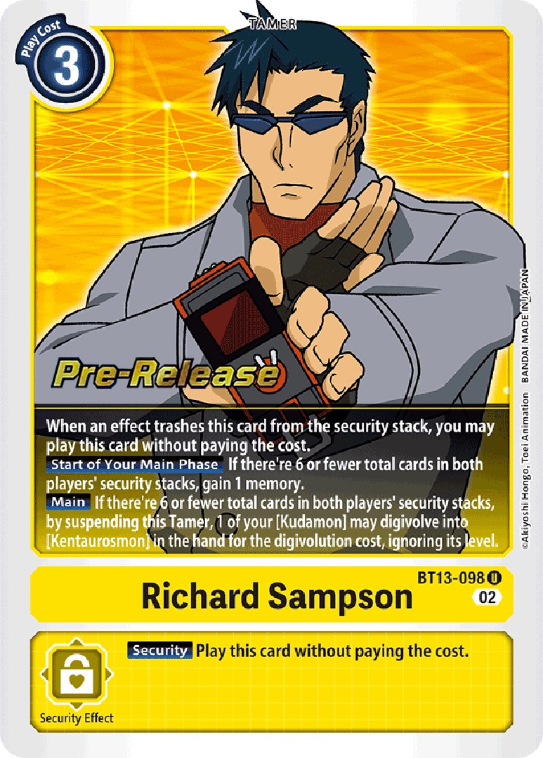 Richard Sampson [BT13-098] [Versus Royal Knight Booster Pre-Release Cards] | Red Riot Games CA