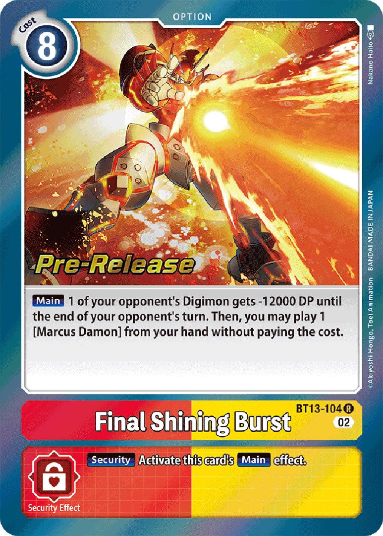 Final Shining Burst [BT13-104] [Versus Royal Knight Booster Pre-Release Cards] | Red Riot Games CA
