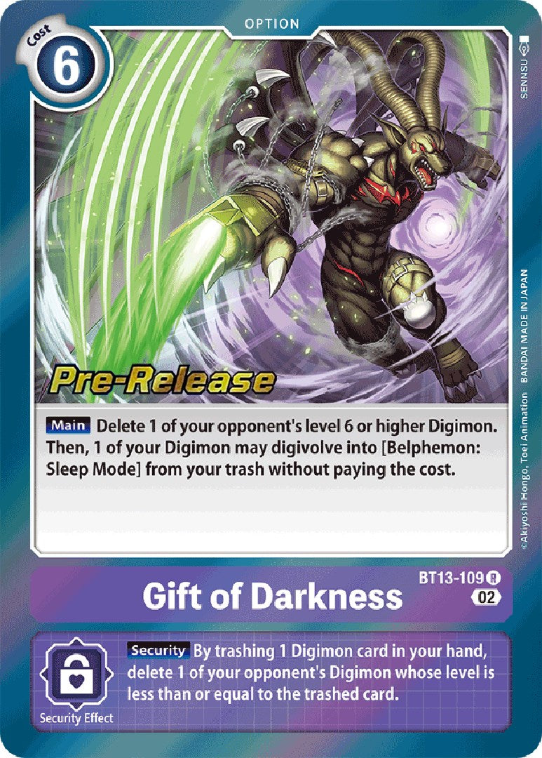 Gift of Darkness [BT13-109] [Versus Royal Knight Booster Pre-Release Cards] | Red Riot Games CA