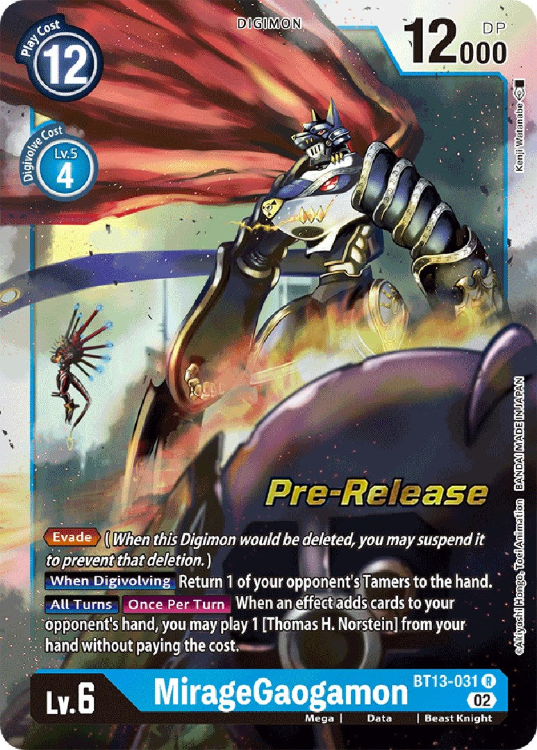 MirageGaogamon [BT13-031] [Versus Royal Knight Booster Pre-Release Cards] | Red Riot Games CA