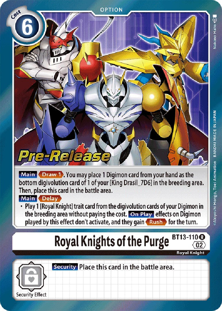 Royal Knights of the Purge [BT13-110] [Versus Royal Knight Booster Pre-Release Cards] | Red Riot Games CA