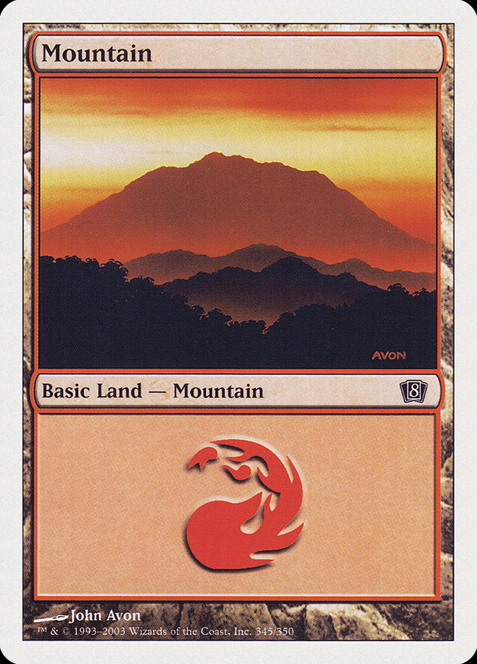 Mountain (345) [Eighth Edition] | Red Riot Games CA